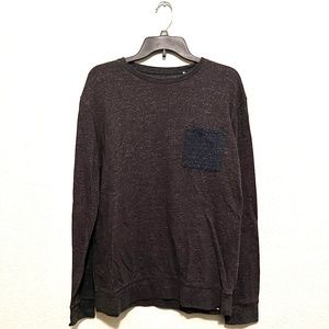 Quiksilver - Mens Large Light Weight Dark Grey Light Weight Crewneck Sweatshirt